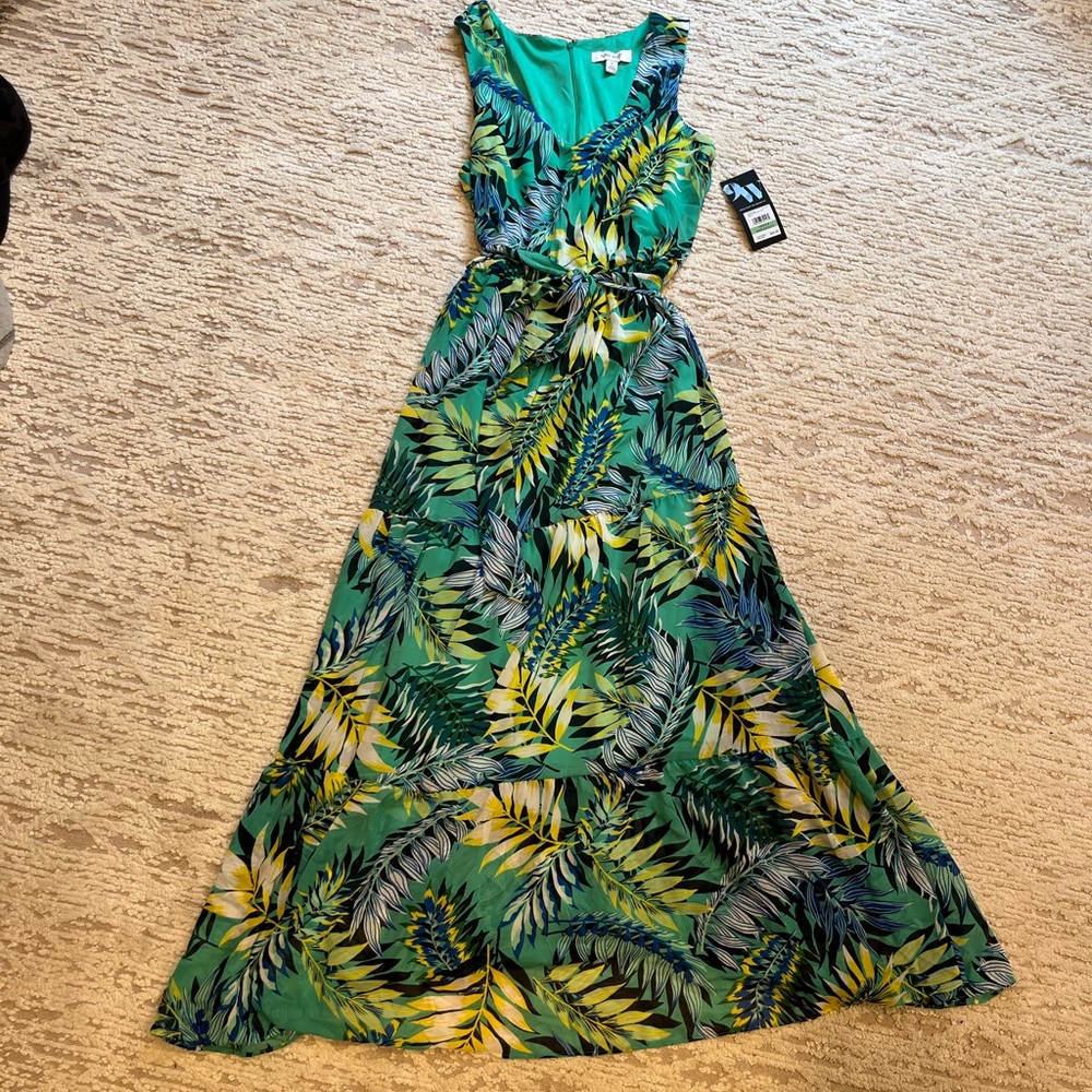 Nine West Maxi Dress Green Blue Resort Wear